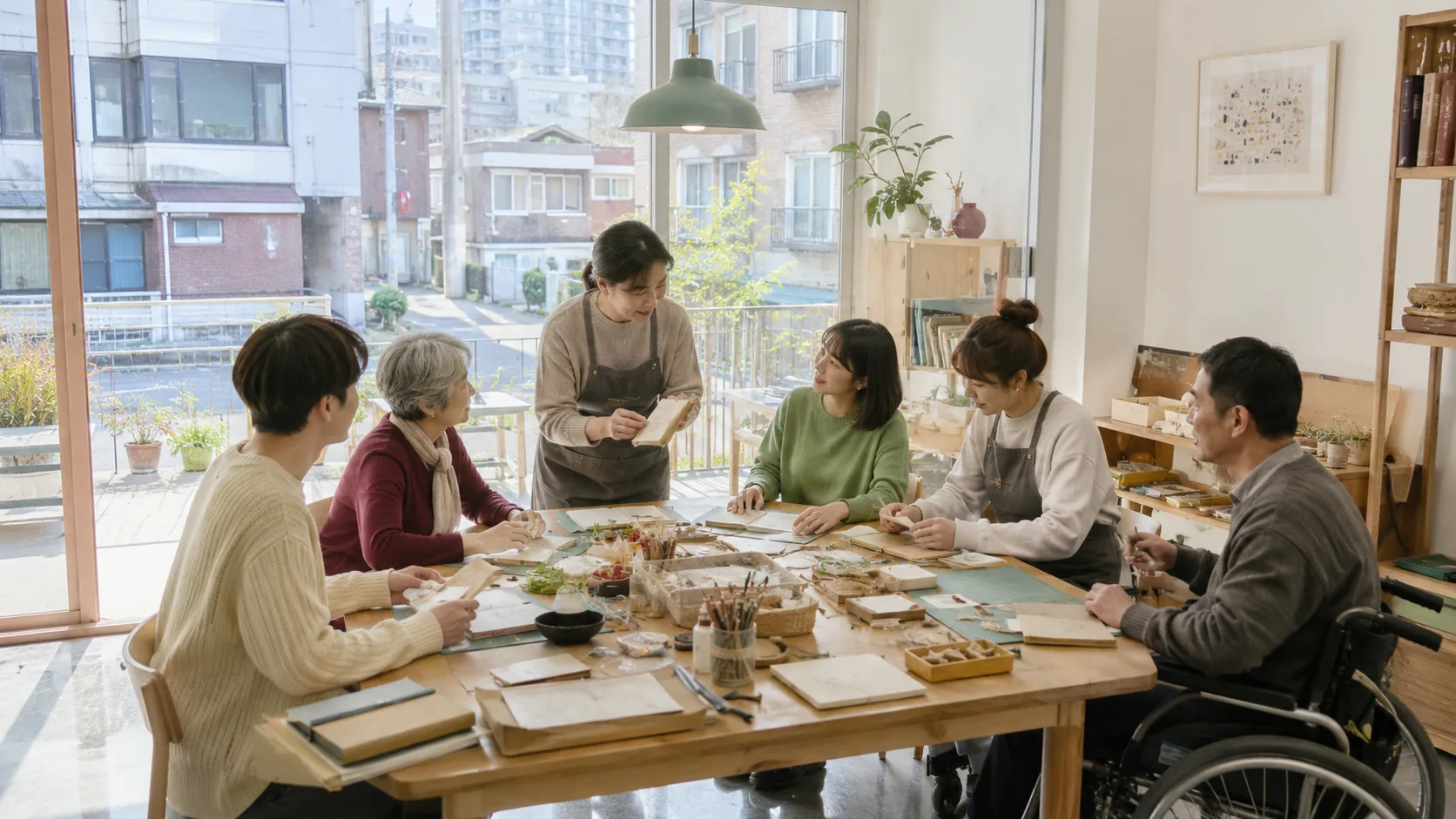 주민 문화와 교육을 상징하는 이미지
